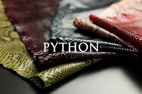 pythonパイソンレザーバッグ用素材
